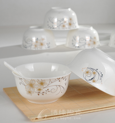 优雅生活富贵碗 家庭实用型德化白瓷礼盒装陶瓷餐具