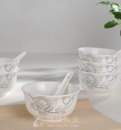 金芙蓉金钟碗 家庭实用型德化白瓷礼盒装陶瓷餐具
