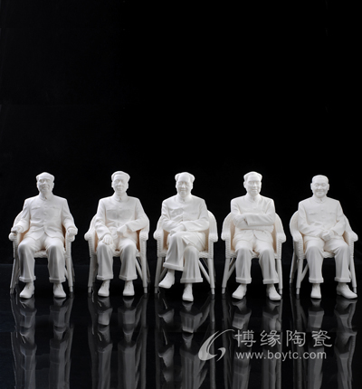 共和国春天历史伟人雕塑五大伟人德化陶瓷白瓷张祥琦大师名家摆件
